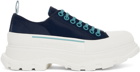 Alexander McQueen Blue Tread Slick Sneakers