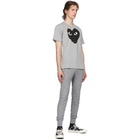 Comme des Garcons Play Grey and Black Big Heart T-Shirt