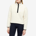 Casall Women's Pile Half Zip Fleece Top in Off White