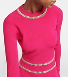 Paco Rabanne - Embellished ribbed-knit top