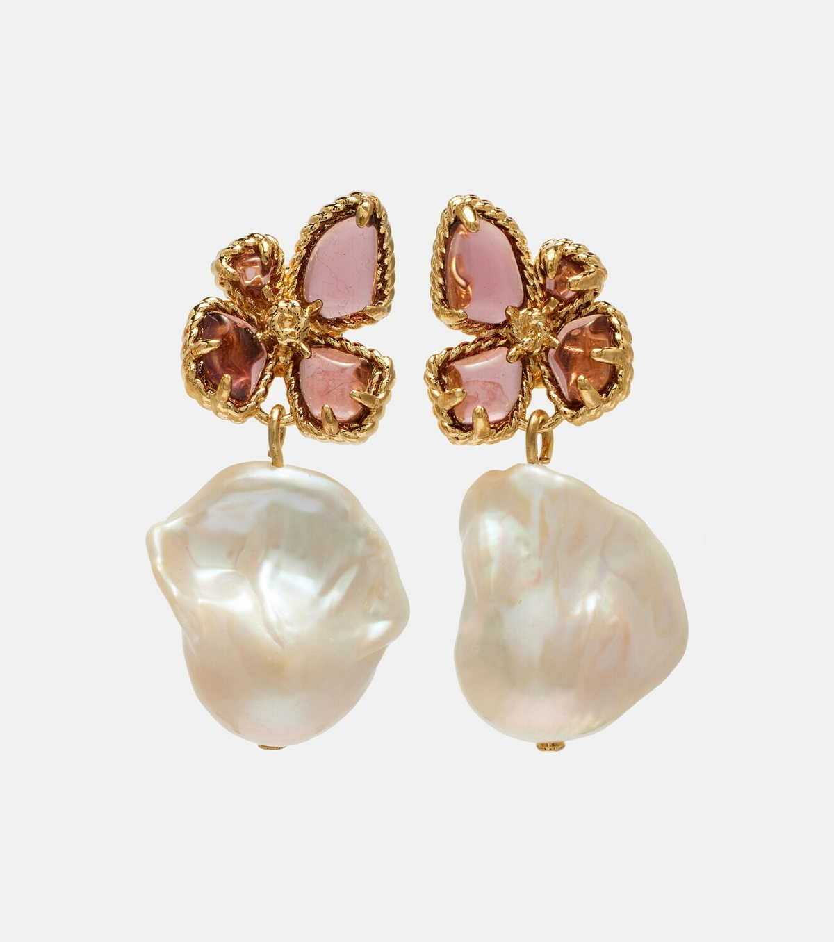 Zimmermann Bloom embellished pearl drop earrings