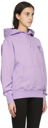 AMI Paris Purple Ami De Cœur Big Patch Hoodie