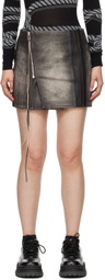 EYTYS SSENSE Exclusive Brown Rogue Stripe Leather Miniskirt