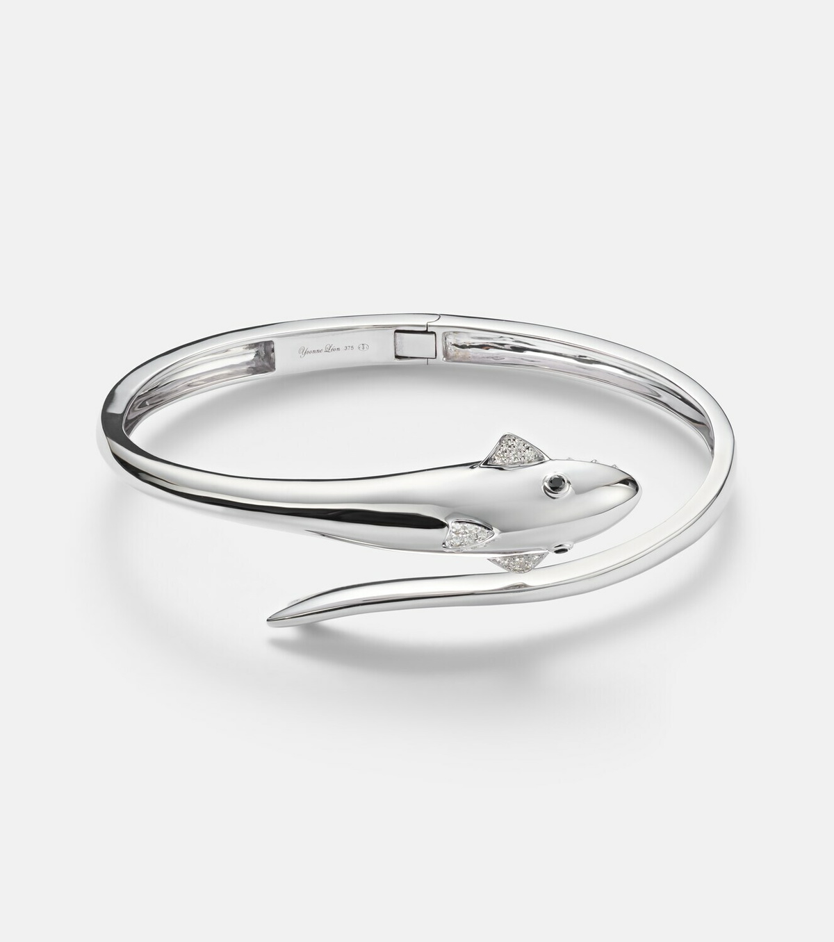 Yvonne Léon Requin 9kt white gold bangle with diamonds