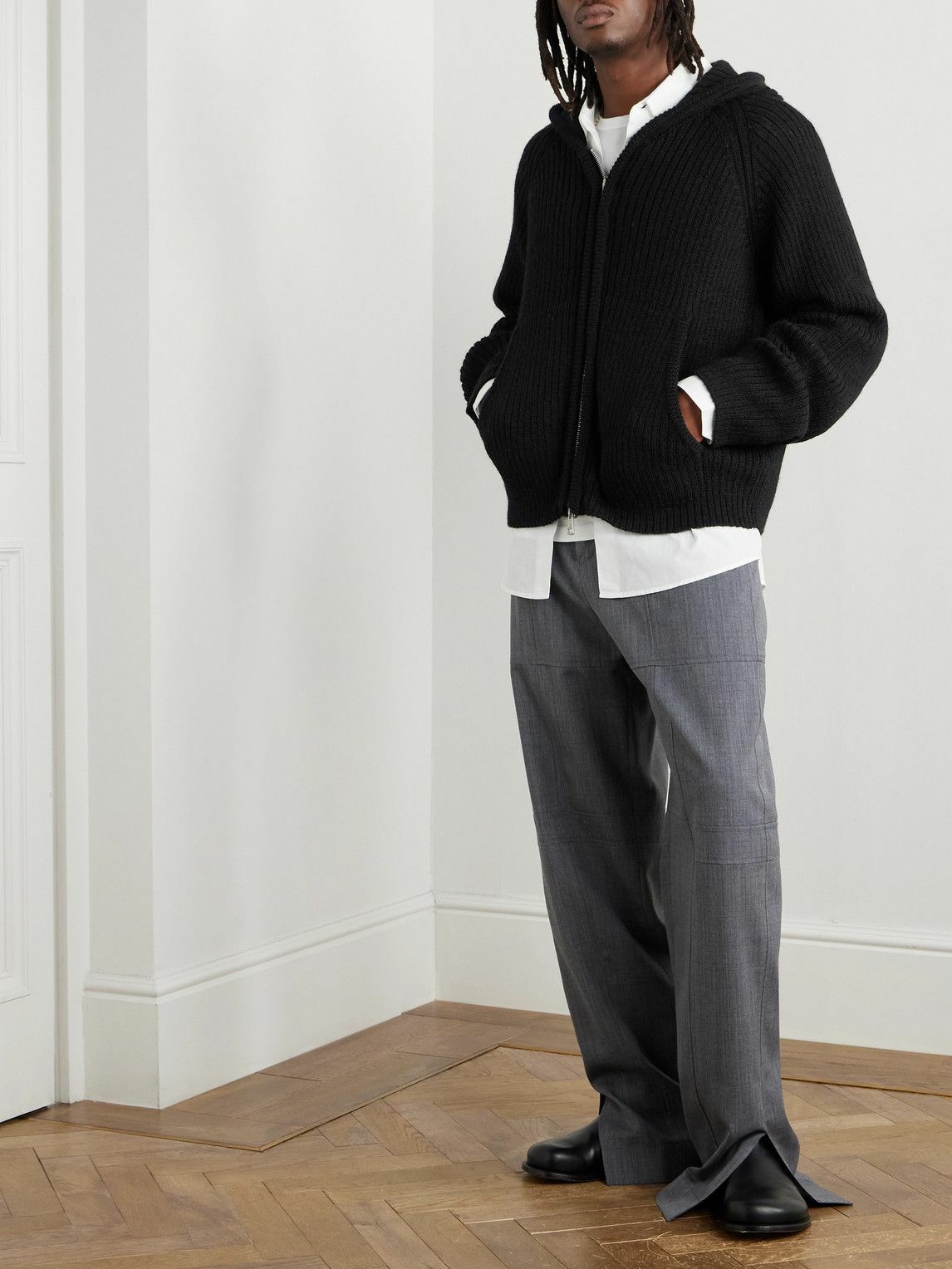 【OUR LEGACY】LEVEL HOOD Jet Black Isles Wool ウールフーディ Our Legacy - Level Hood Jet Black Isles Wool