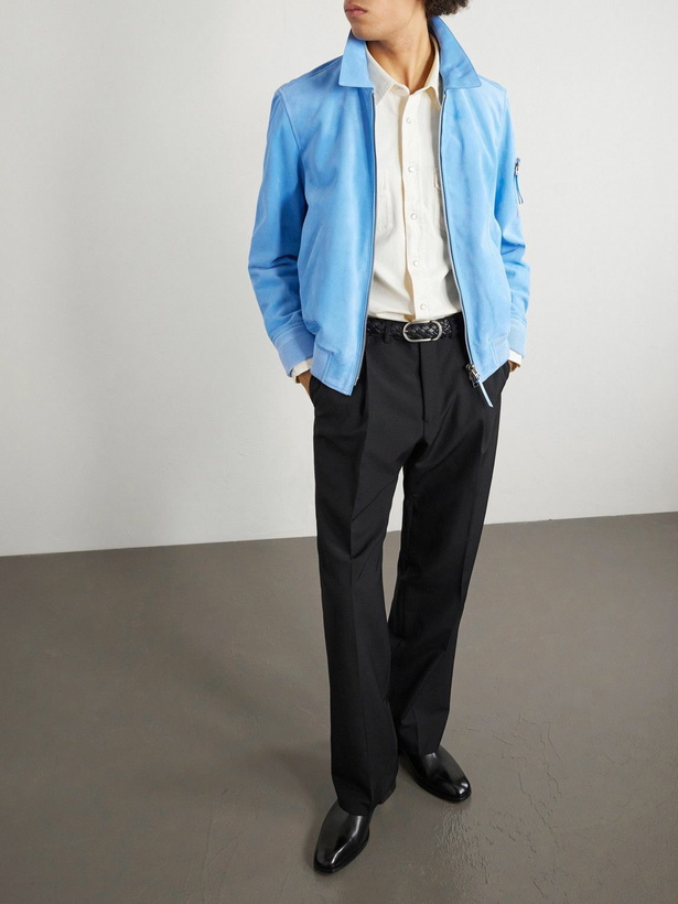 Photo: TOM FORD - Suede Bomber Jacket - Blue