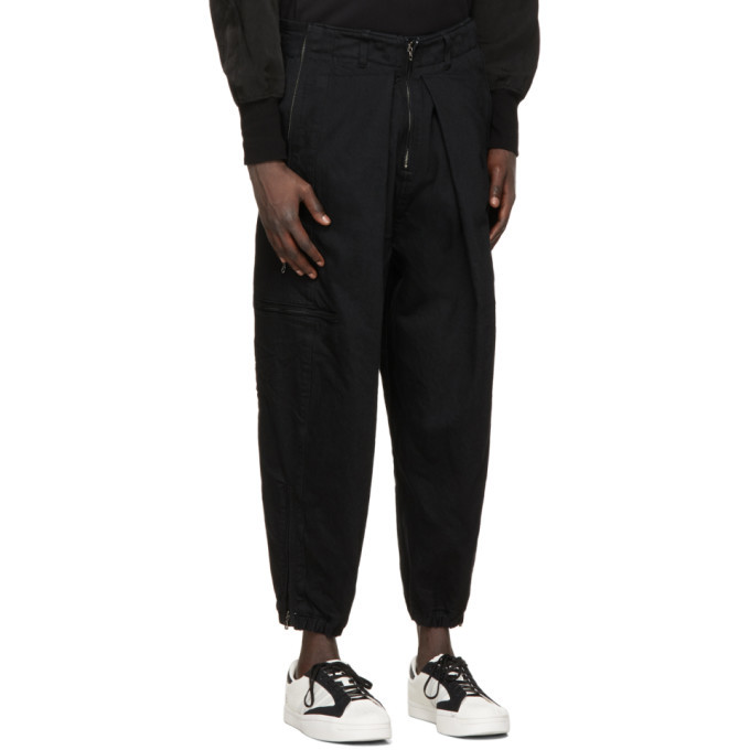 Julius Black Adjustable Zip Cargo Pants Julius