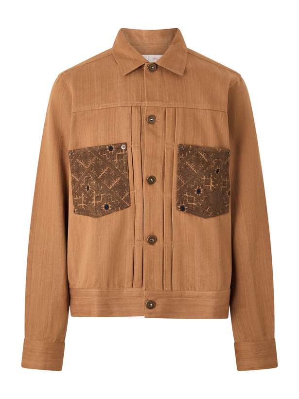 Photo: Kardo - Marvin Cotton-Jacquard Trucker Jacket - Brown
