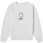 Maison Kitsuné Women's Floating Flower Comfort Sweatshirt in Light Grey Melange