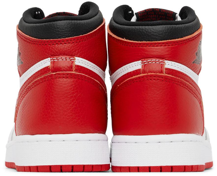 Nike Jordan Kids Red & White Air Jordan 1 Retro High Og Gs Big Kids 