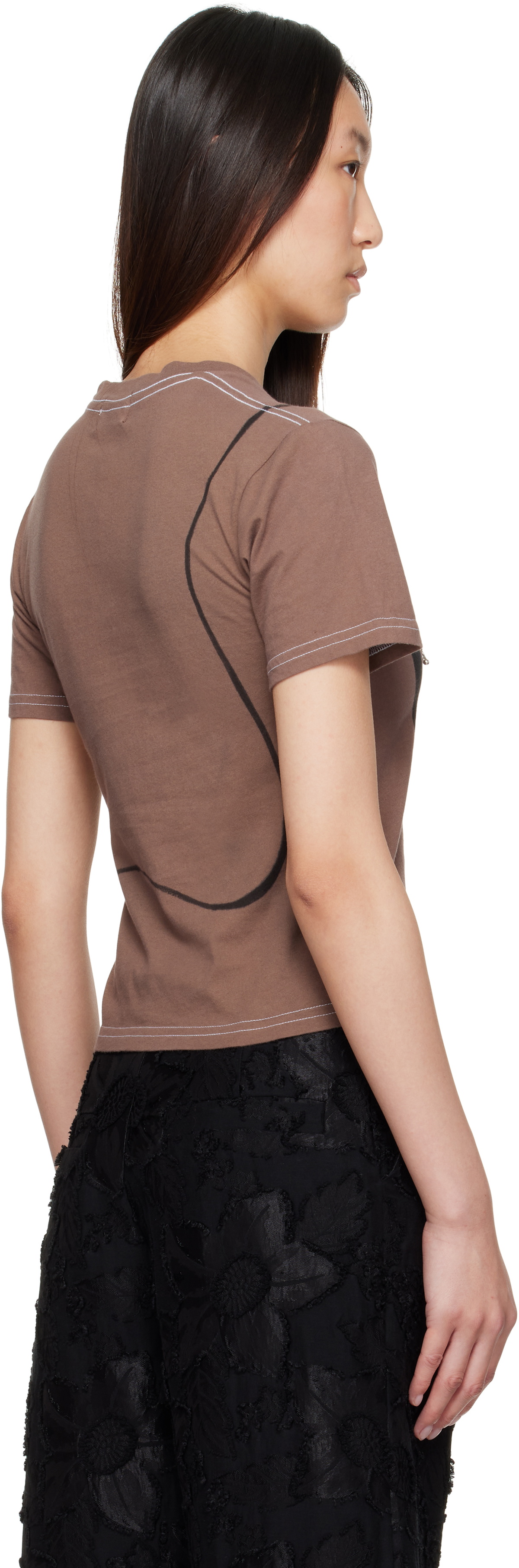 Collina Strada Brown Pierced T-shirt