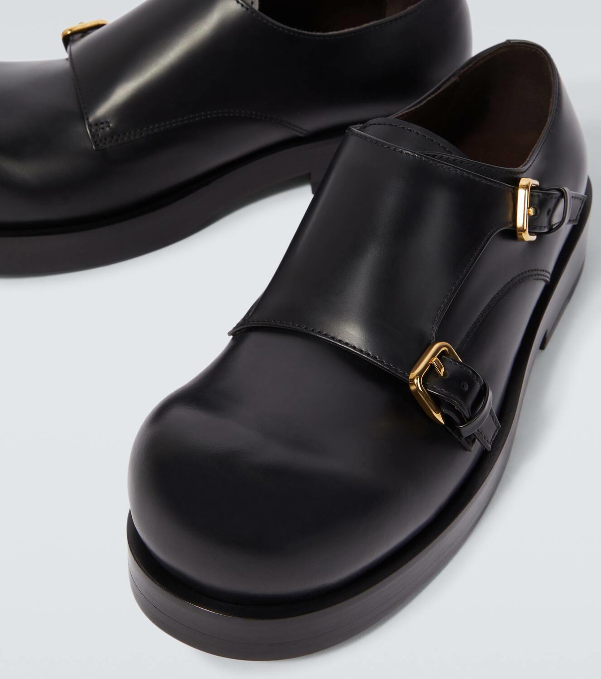 Bottega Veneta  Side Zip Monk Strap Shoes Bottega Veneta Helium leather monk strap shoes Bottega Veneta main image 4