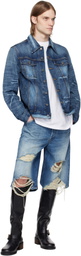 COÛT DE LA LIBERTÉ Blue Zander Crispy Baggy Denim Shorts