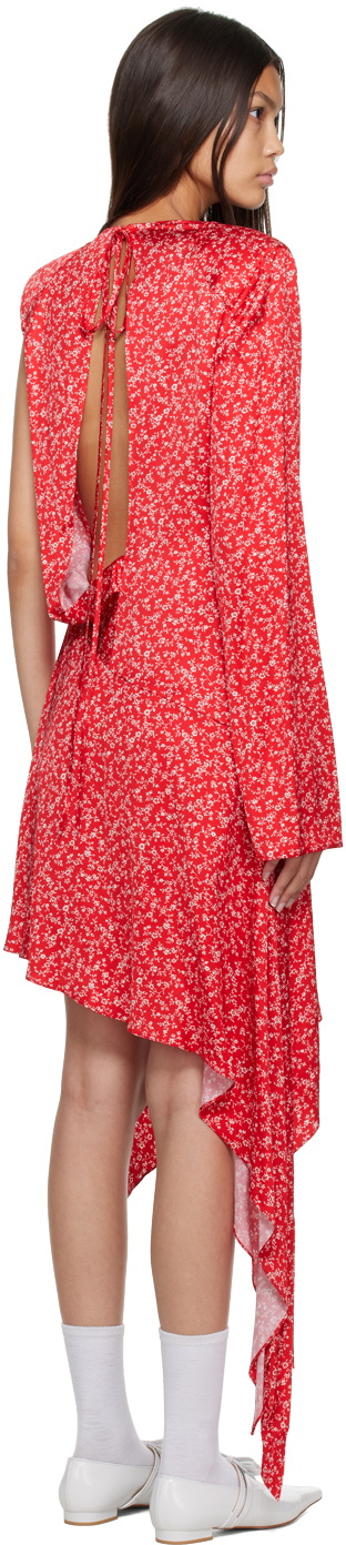 PIXIE POINTED ASYMMETRIC DRESS RED & BLACK main image 1