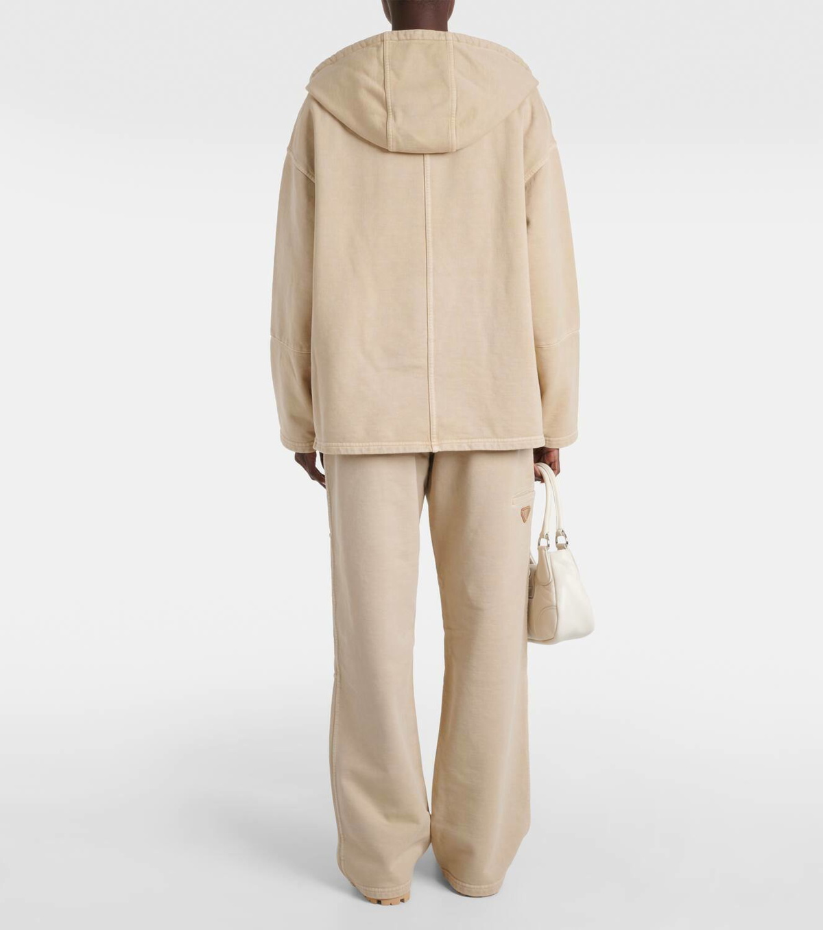 Prada Oversized cotton zip-up hoodie