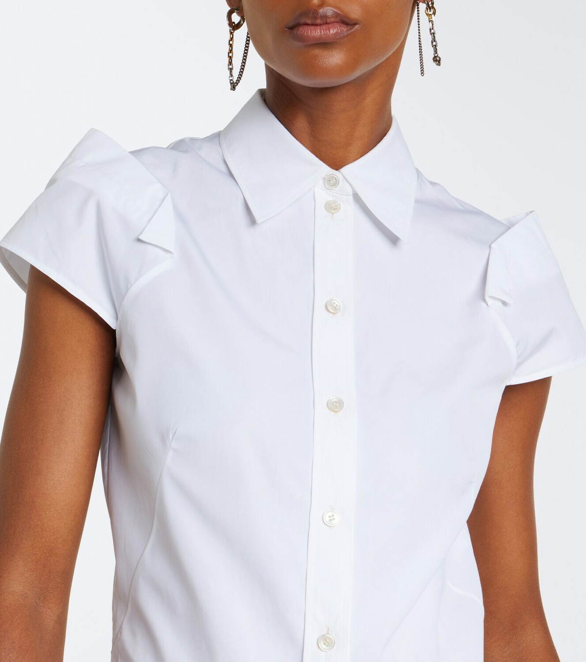 McQueen Peplum cotton poplin shirt