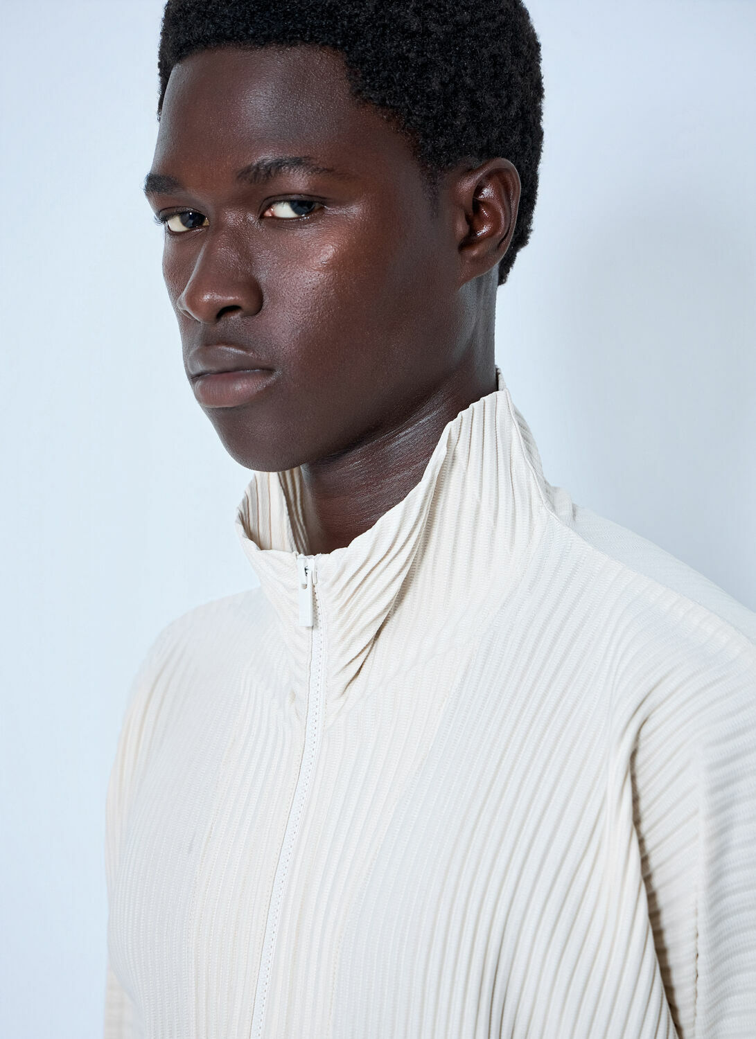 Homme Plissé Issey Miyake Pleated Half Zip Through Top