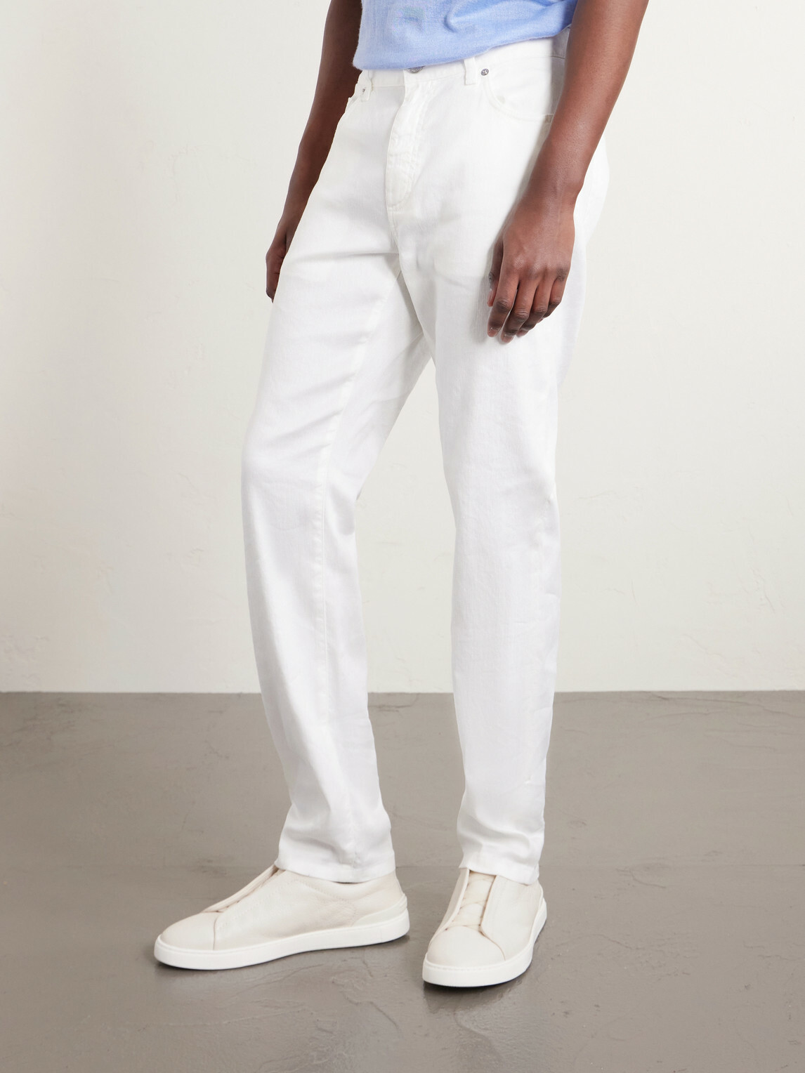 Zegna - Linen and Cotton-Blend Trousers - White