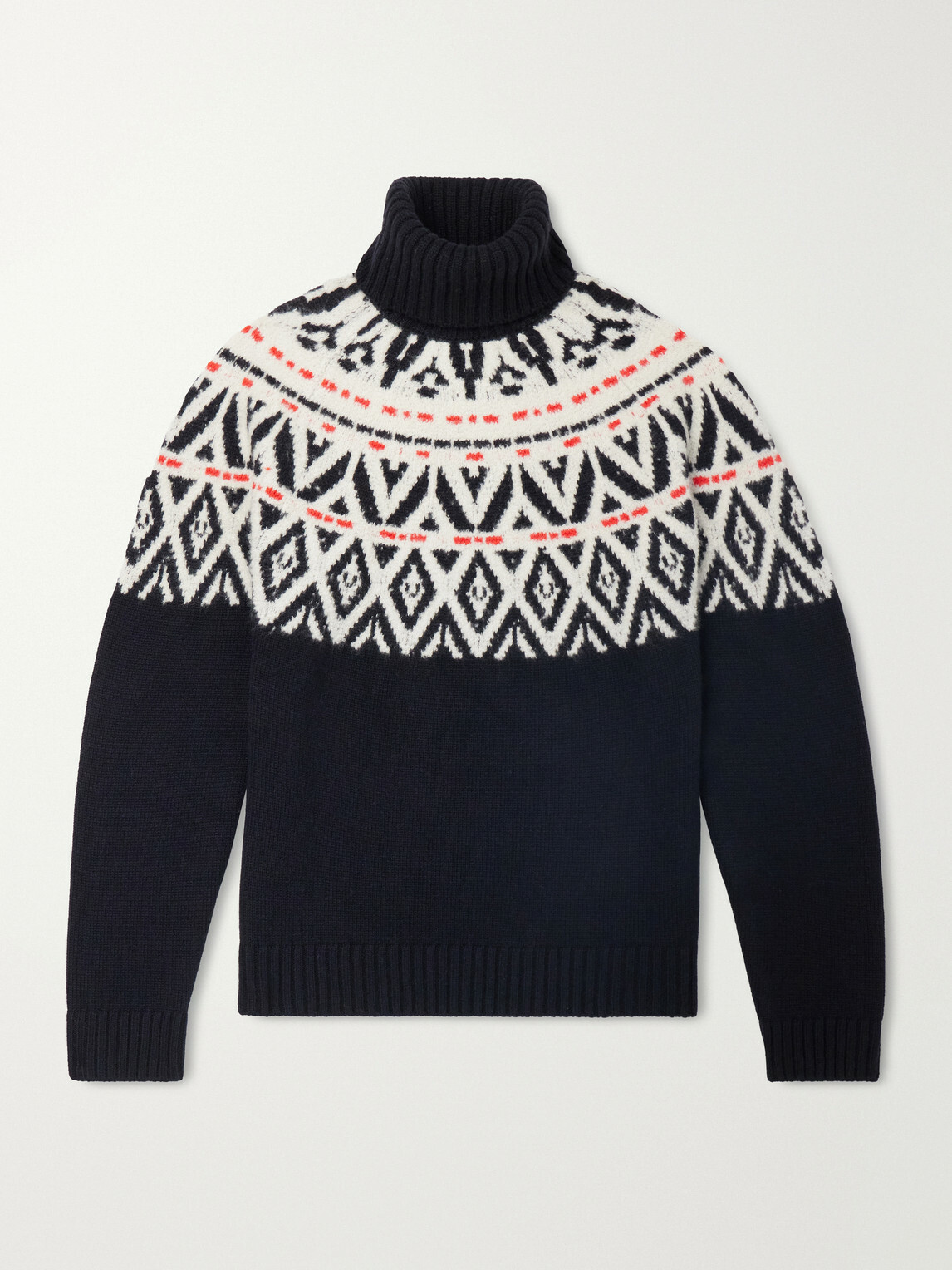 BOGNER - Roxter Fair Isle Jacquard-Knit Cashmere Rollneck Ski Mid-Layer - Blue