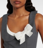 Shushu/Tong Bow-detail twill minidress