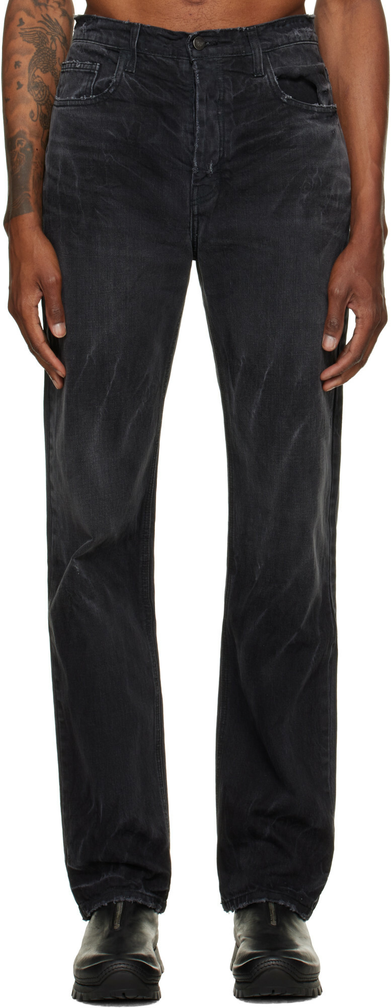 ALEXANDER DIGENOVA Black Straight Leg Jeans
