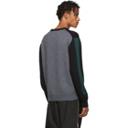 Kenzo Black and Green Colorblock Sweater