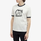 Nudie Jeans Co Men's Ricky Fuzz Ringer T-Shirt in Off White