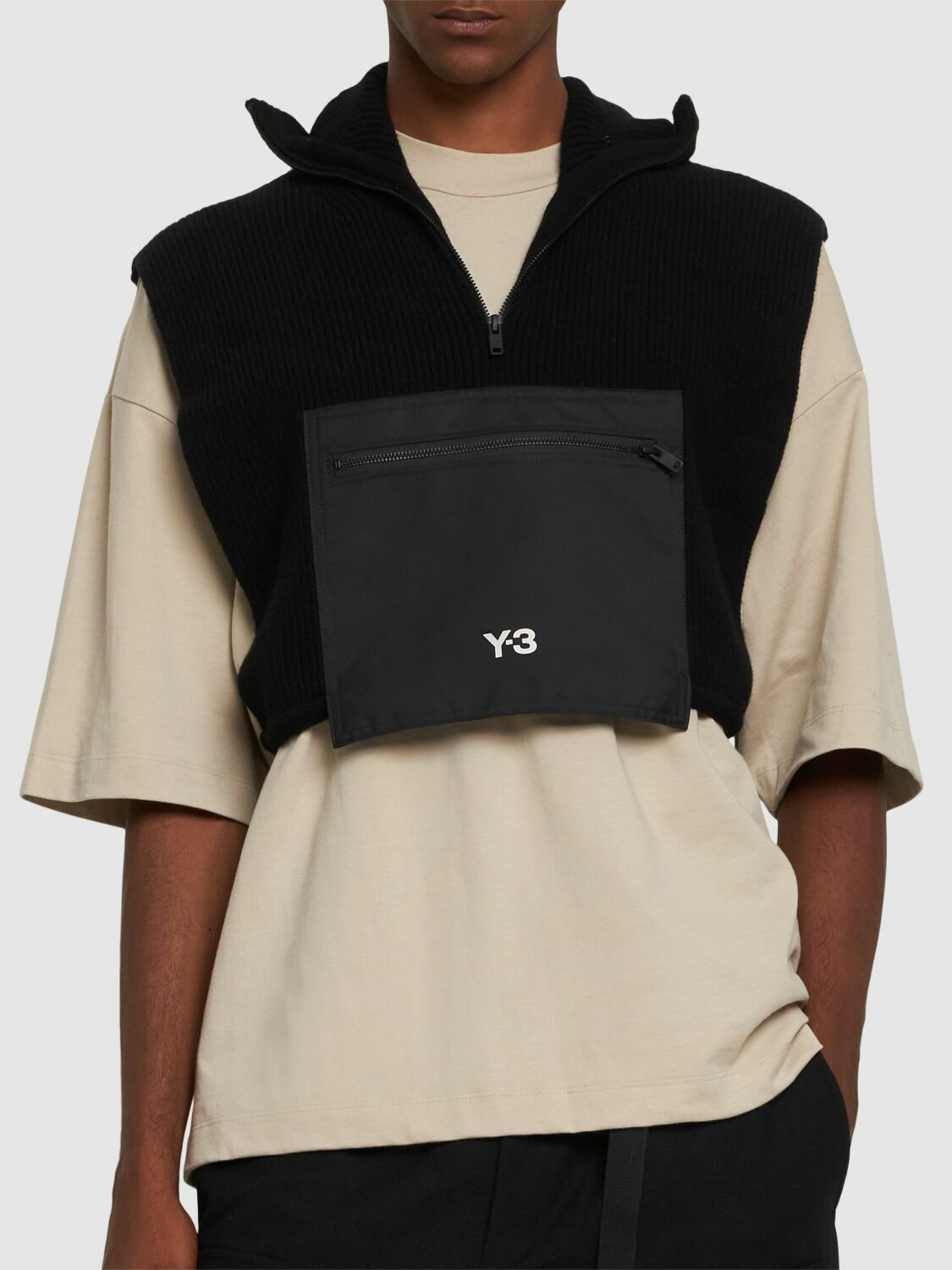 Y-3 KNITTED HOOD