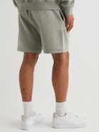 FEAR OF GOD ESSENTIALS - Straight-Leg Logo-Flocked Cotton-Blend Drawstring Shorts - Gray