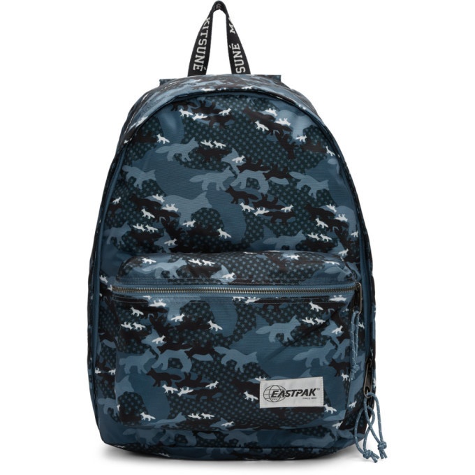 Photo: Maison Kitsune Blue Eastpak Edition Camouflage Out Of Office Backpack
