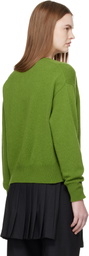 &Daughter Green Ada Crewneck Cardigan