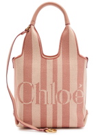 Chloe Stripy Logo-jacquard Canvas Tote bag - Pink And White - One Size