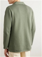 Lardini - Honeycomb-Knit Cotton Cardigan - Green
