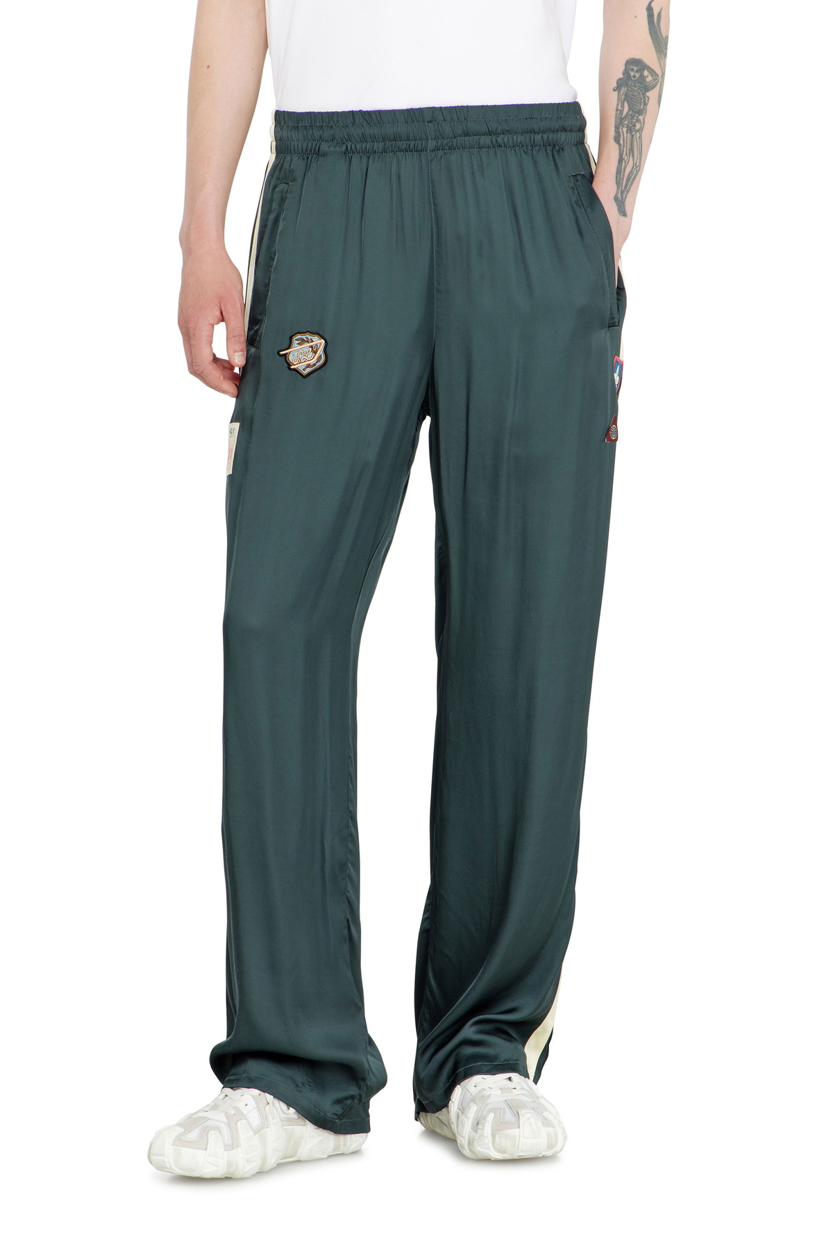 Diesel Satin track pants with patches - Pants - Man -