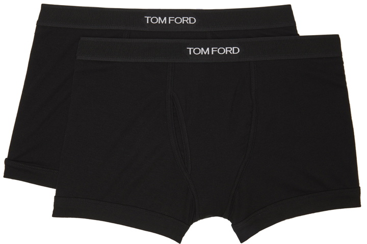 Photo: TOM FORD Two-Pack Black Cotton Boxer Briefs