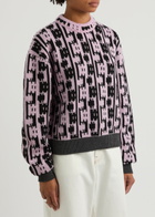 Meryll Rogge Maze-intarsia Wool Jumper Black
