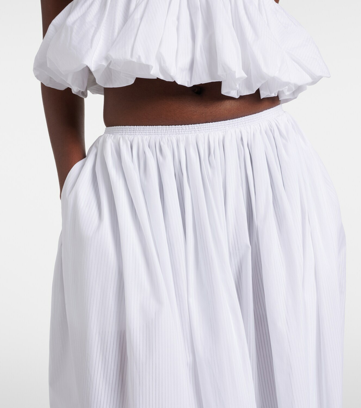 Alaïa Striped cotton poplin balloon pants