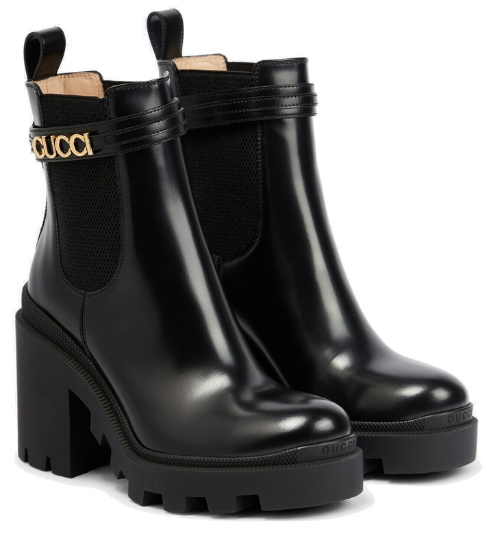 Photo: Gucci - Logo leather Chelsea boots