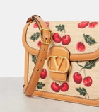 Valentino Garavani 9TO5 Cherryfic raffia-effect shoulder bag