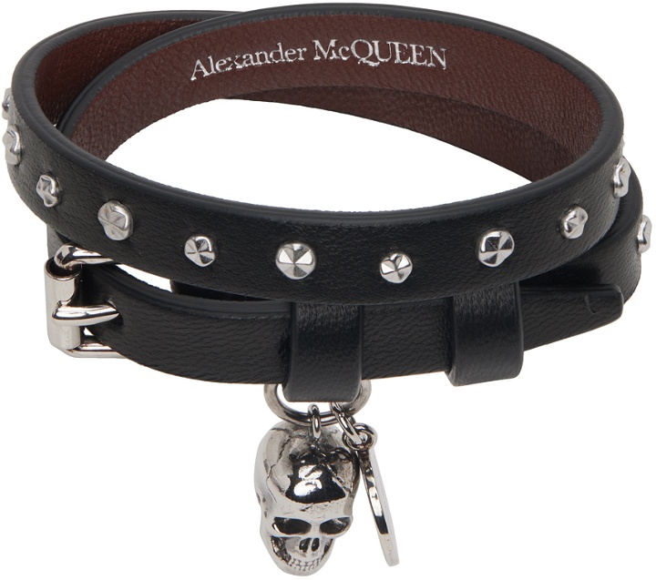 Photo: Alexander McQueen Black & Silver Double Wrap Bracelet