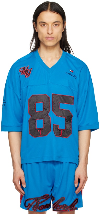 Photo: Tommy Jeans Blue Football Jersey T-Shirt