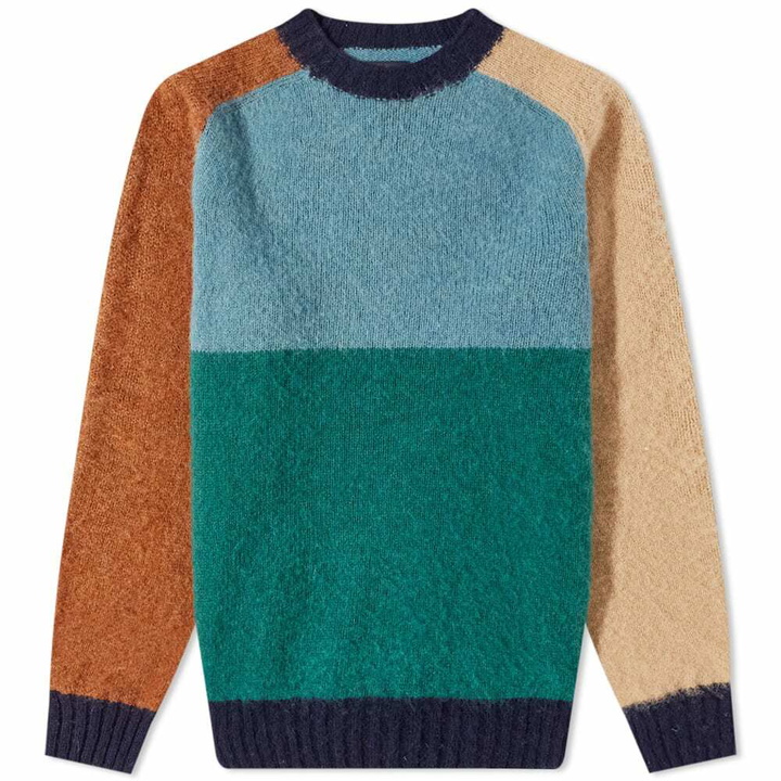 Photo: Howlin by Morrison Men's Howlin' Firecracker Colour Block Crew Knit in Crystal