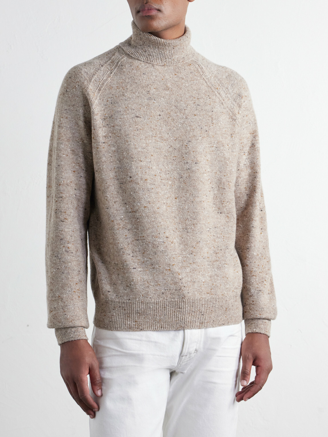 Zegna - Wool-Blend Rollneck Sweater - Neutrals
