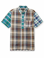 Beams Plus - Throwing Fits Button-Down Collar Checked Slub Cotton Half-Placket Shirt - Multi