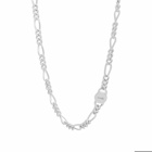 NUMBERING Men's Figaro Chain Necklace in Silver
