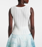 Oscar de la Renta Pointelle cotton and silk tank top
