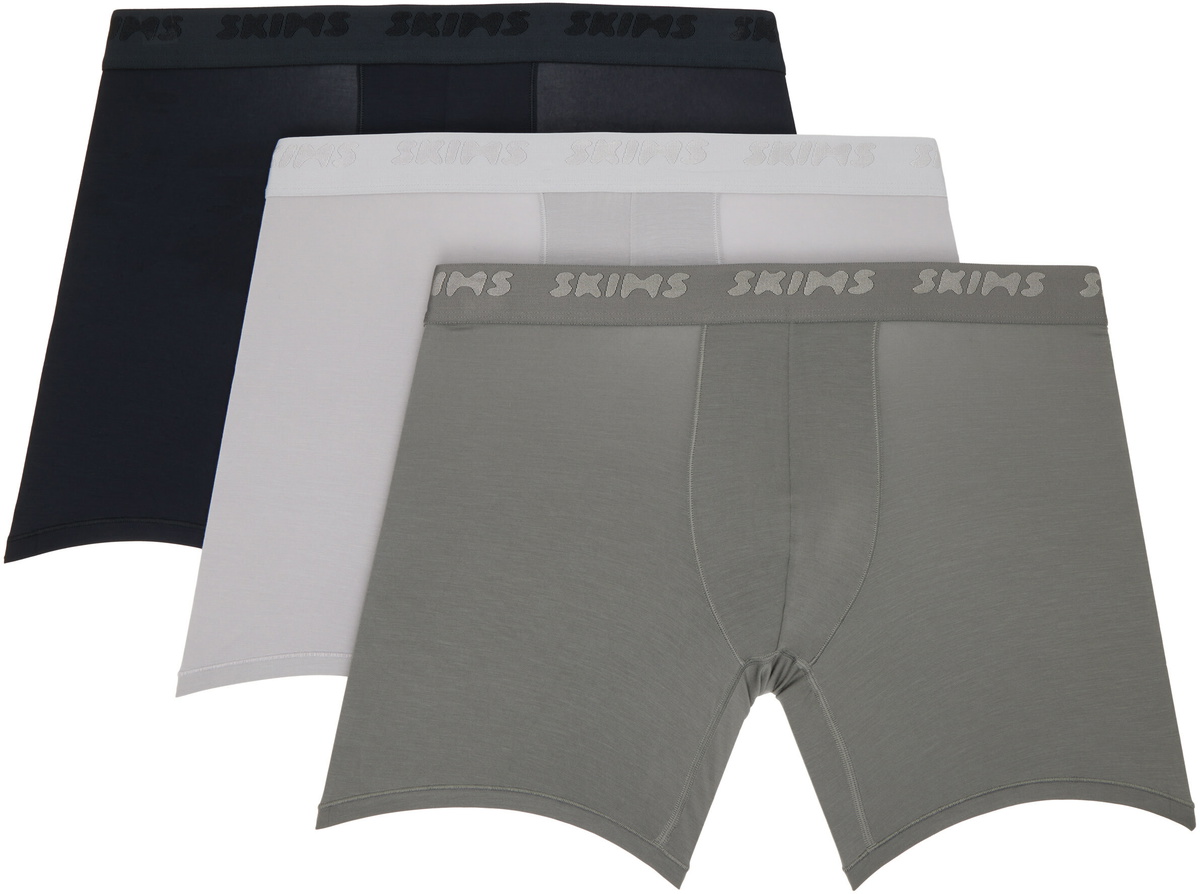 SKIMS Three-Pack Multicolor SKIMS Stretch 5 Boxer Briefs