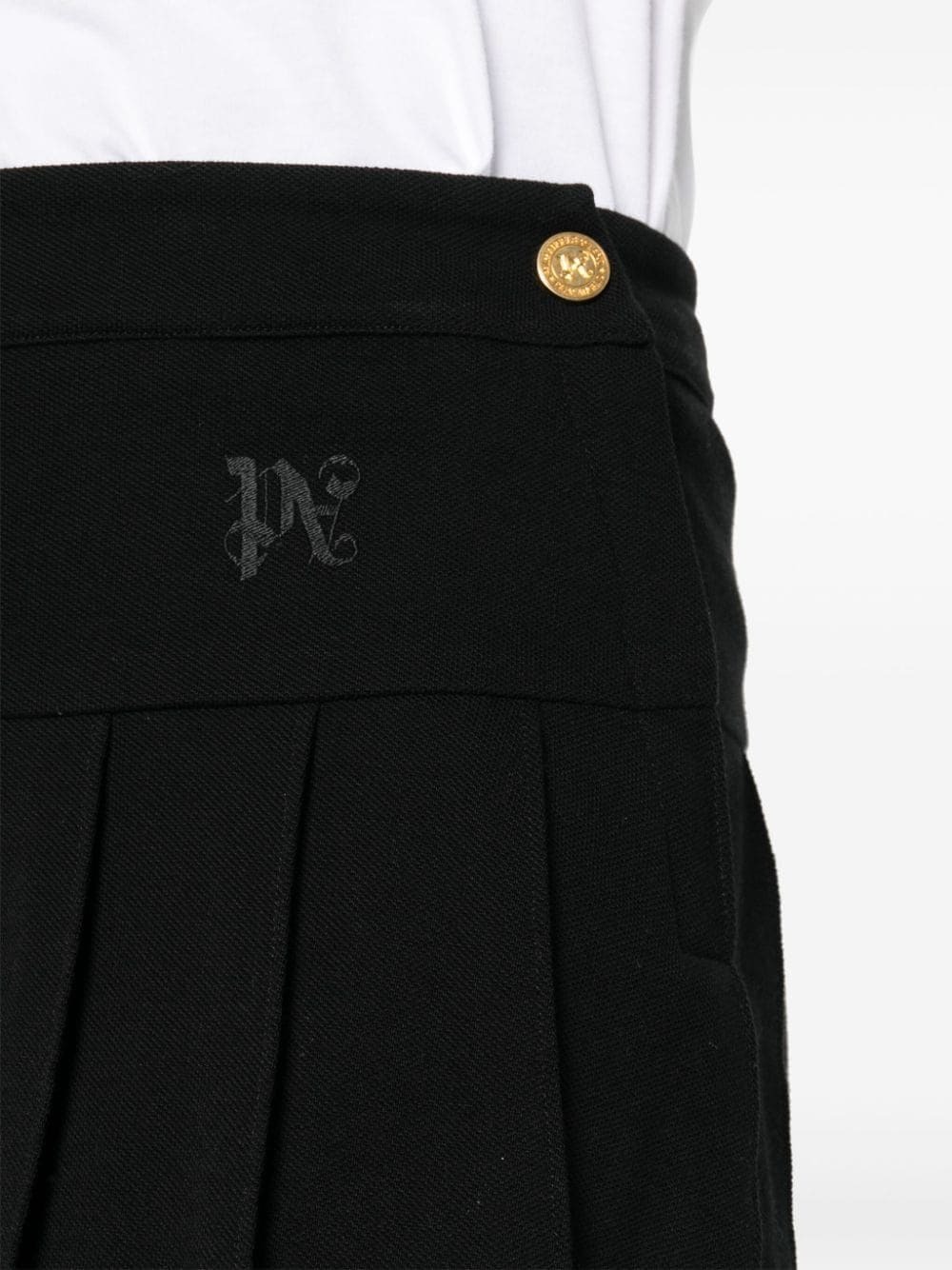 スカート PALM ANGELS MONOGRAM PLEATED SKIRT Palm Angels star-motif Denim Mini Skirt | Blue | FARFETCH