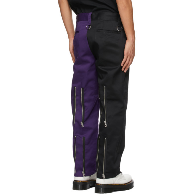 KIDILL Black and Purple Dickies Edition Bondage Trousers Kidill