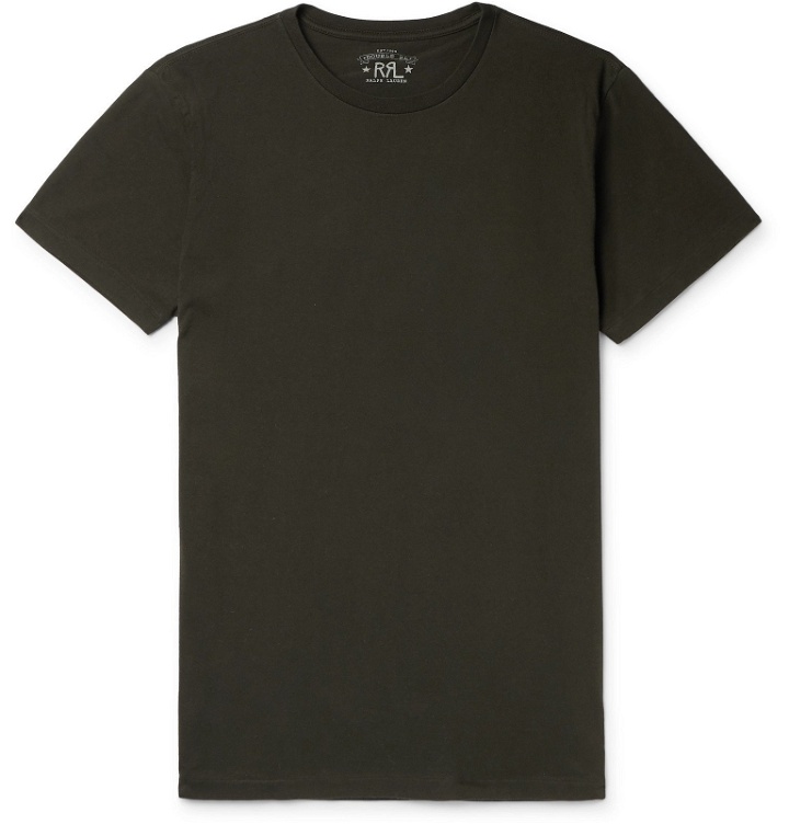 Photo: RRL - Logo-Embroidered Cotton-Jersey T-Shirt - Black